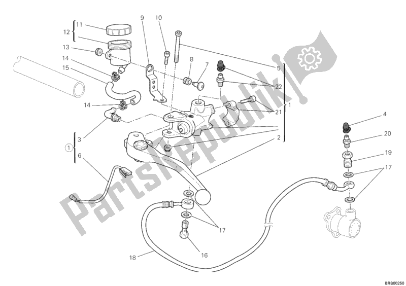 Todas las partes para Cilindro Maestro Del Embrague de Ducati Hypermotard 1100 EVO SP USA 2010